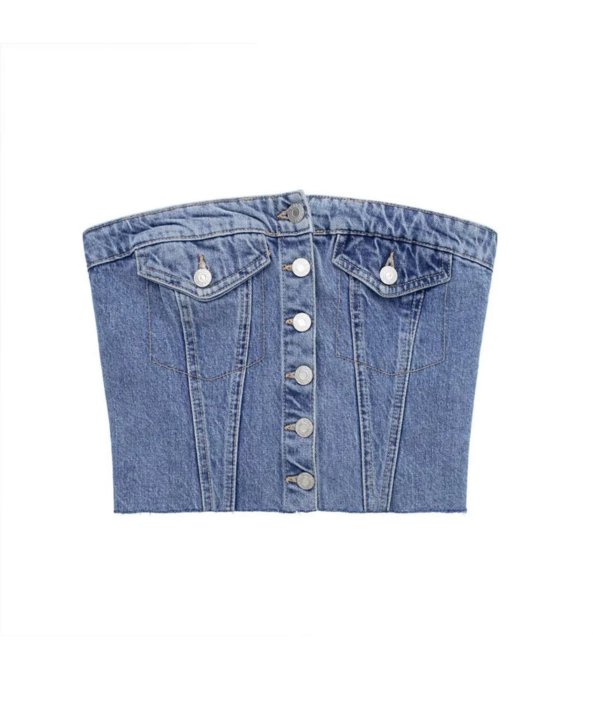 Denim Corset - Miss Tino Boutique